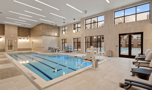 Indoor pool at The Isaac Senior Apartments in Kansas City