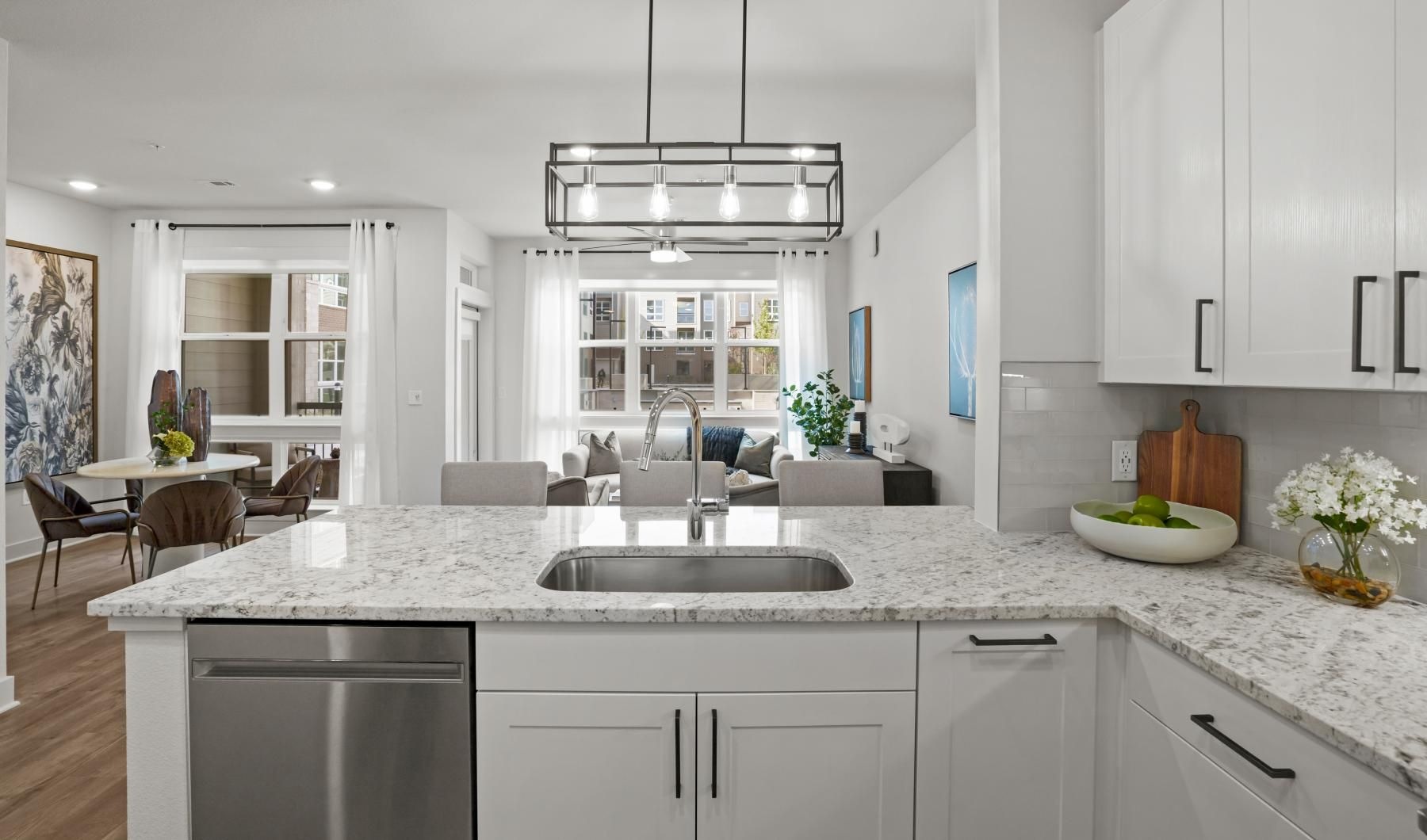 Beautiful kitchens with designer finishes open kitchen counter facing living room